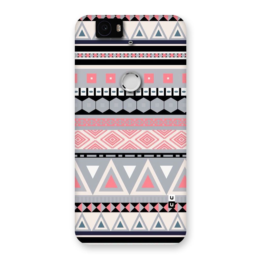 Grey Pink Pattern Back Case for Google Nexus-6P