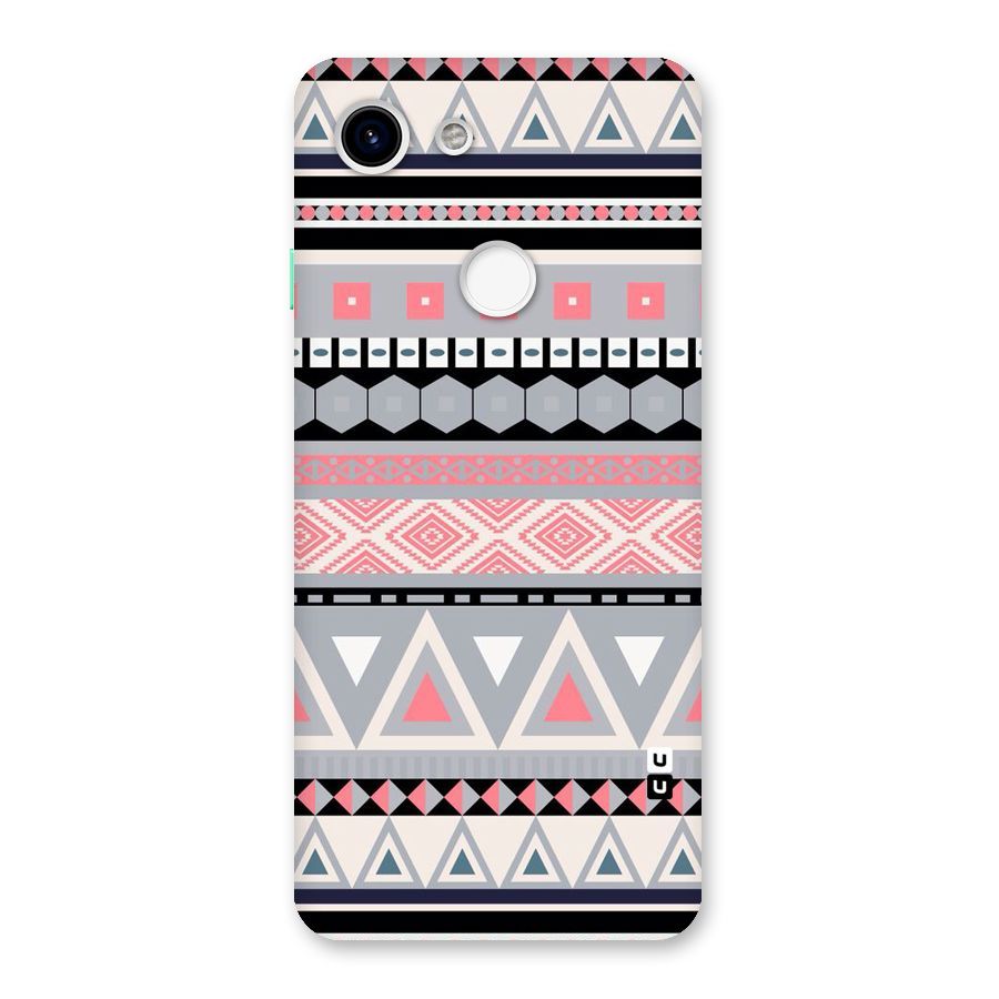 Grey Pink Pattern Back Case for Google Pixel 3