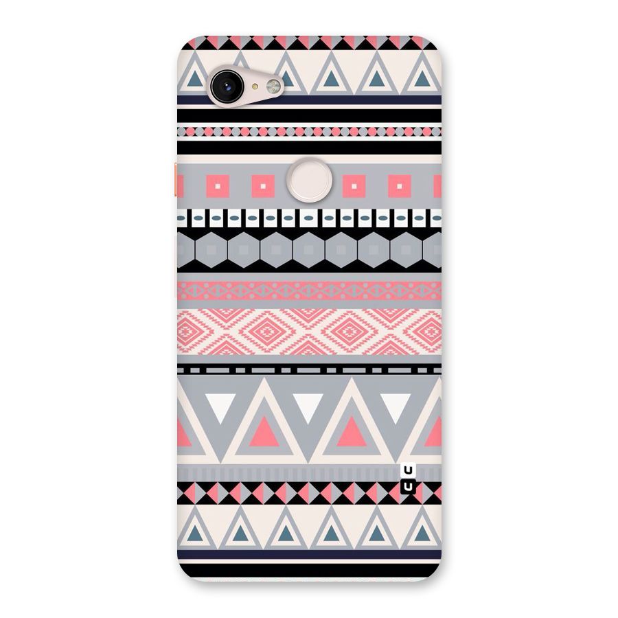 Grey Pink Pattern Back Case for Google Pixel 3 XL