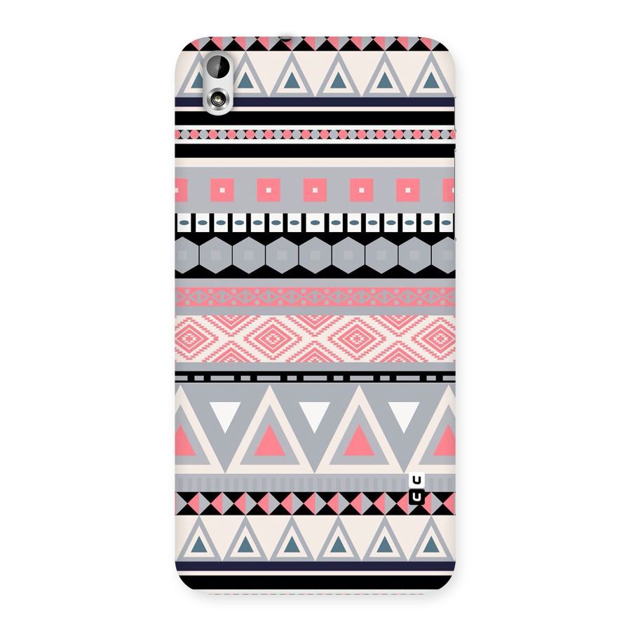 Grey Pink Pattern Back Case for HTC Desire 816s