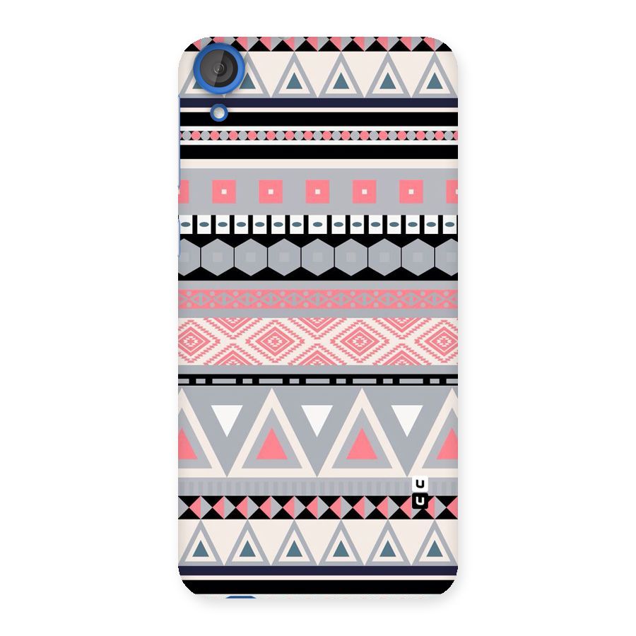 Grey Pink Pattern Back Case for HTC Desire 820