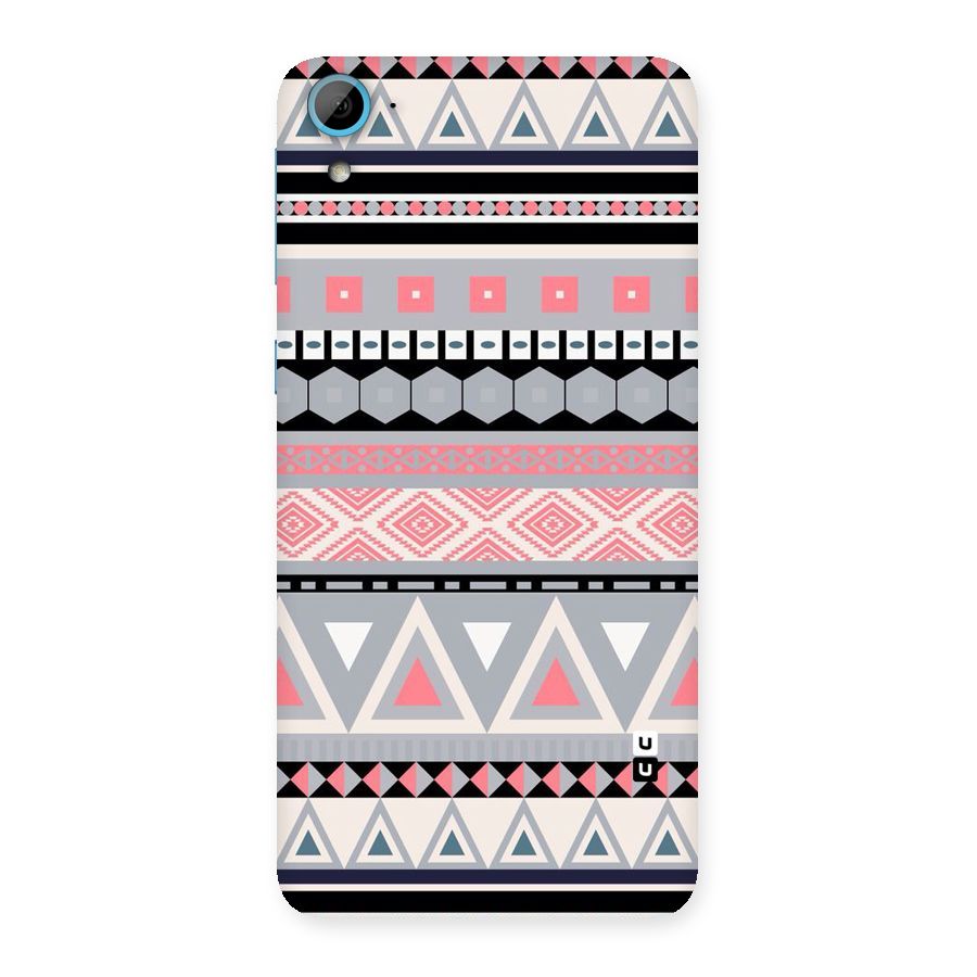 Grey Pink Pattern Back Case for HTC Desire 826