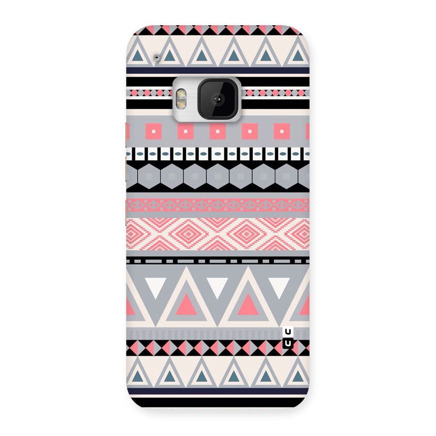 Grey Pink Pattern Back Case for HTC One M9