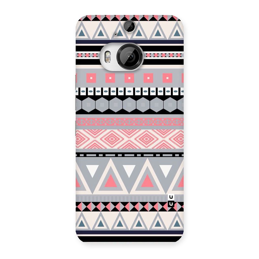 Grey Pink Pattern Back Case for HTC One M9 Plus