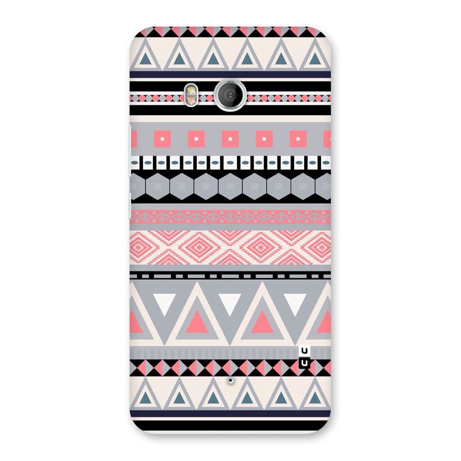Grey Pink Pattern Back Case for HTC U11