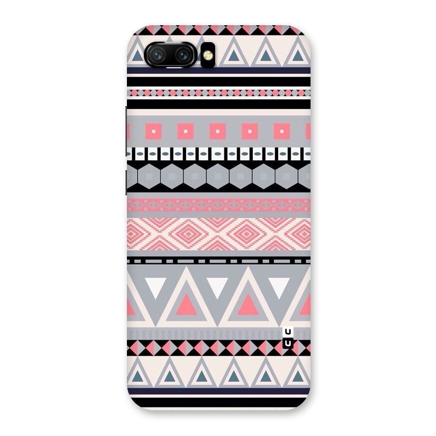 Grey Pink Pattern Back Case for Honor 10
