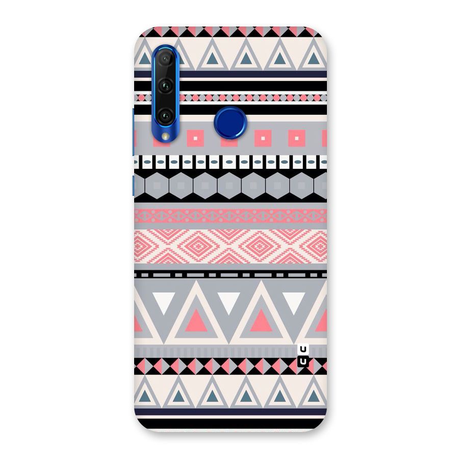 Grey Pink Pattern Back Case for Honor 20i