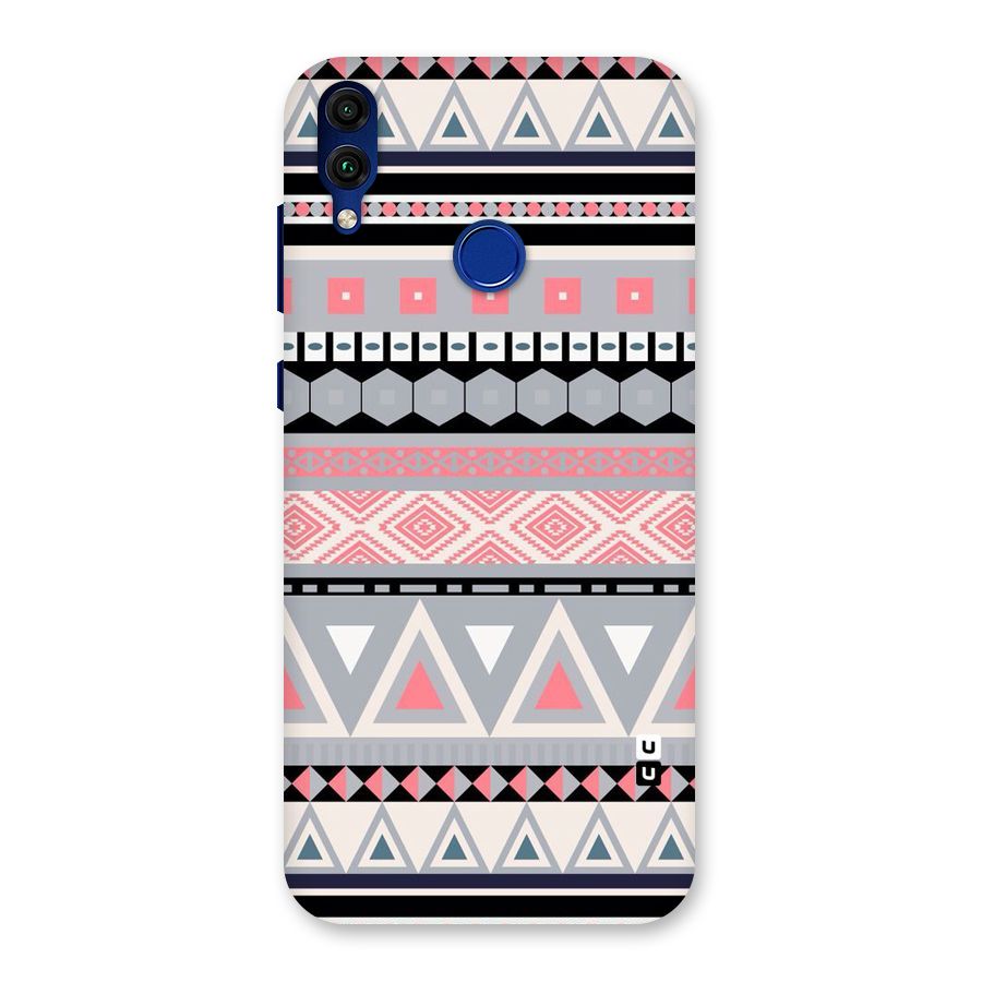 Grey Pink Pattern Back Case for Honor 8C
