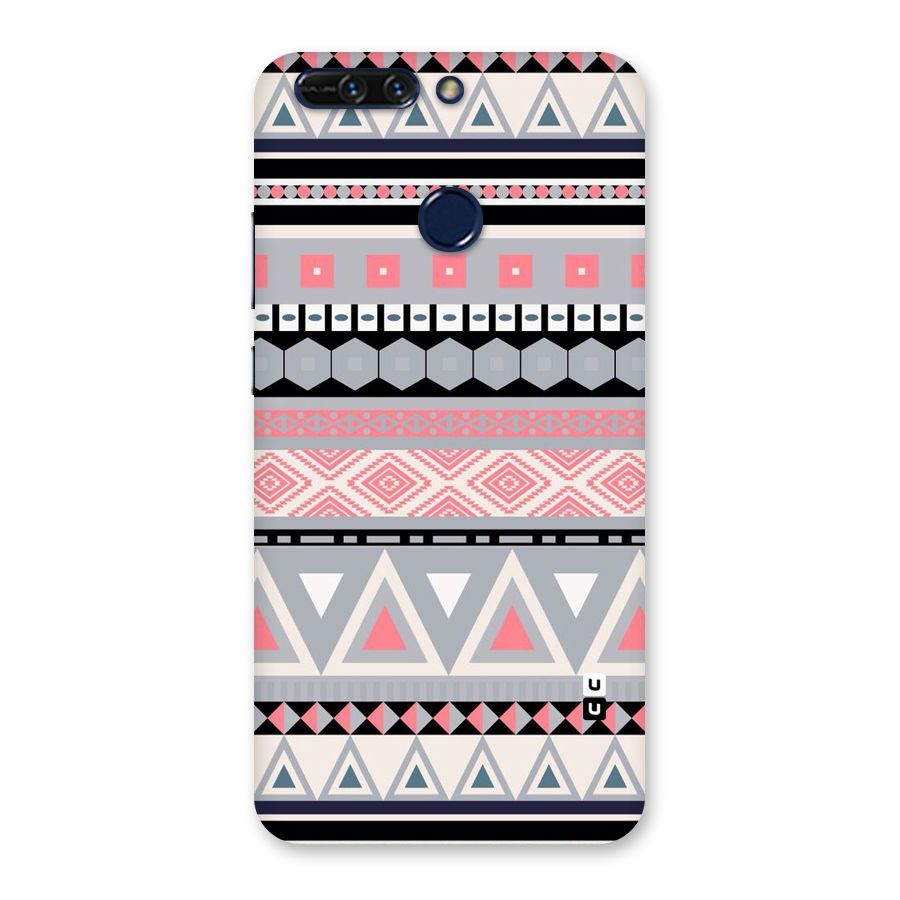 Grey Pink Pattern Back Case for Honor 8 Pro