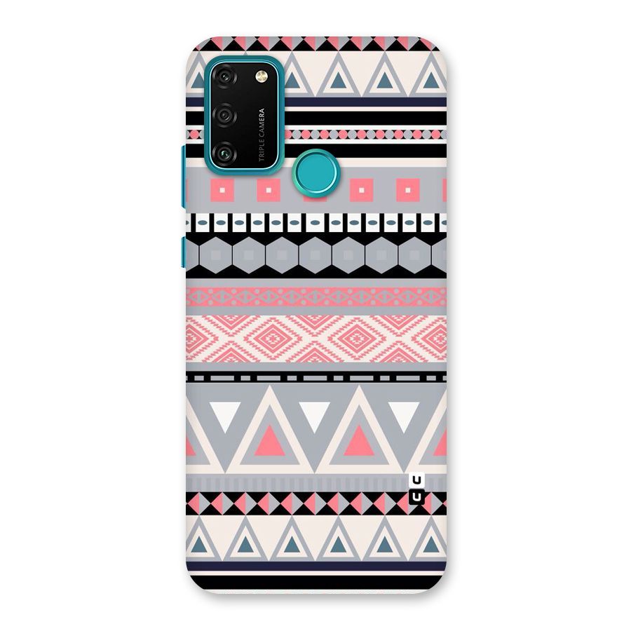 Grey Pink Pattern Back Case for Honor 9A