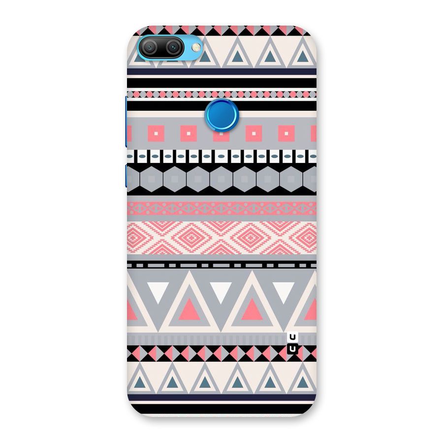 Grey Pink Pattern Back Case for Honor 9N