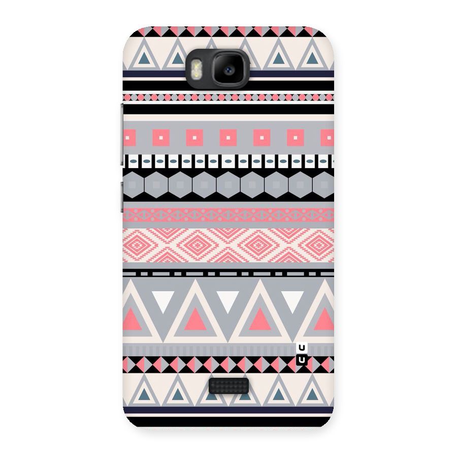 Grey Pink Pattern Back Case for Honor Bee