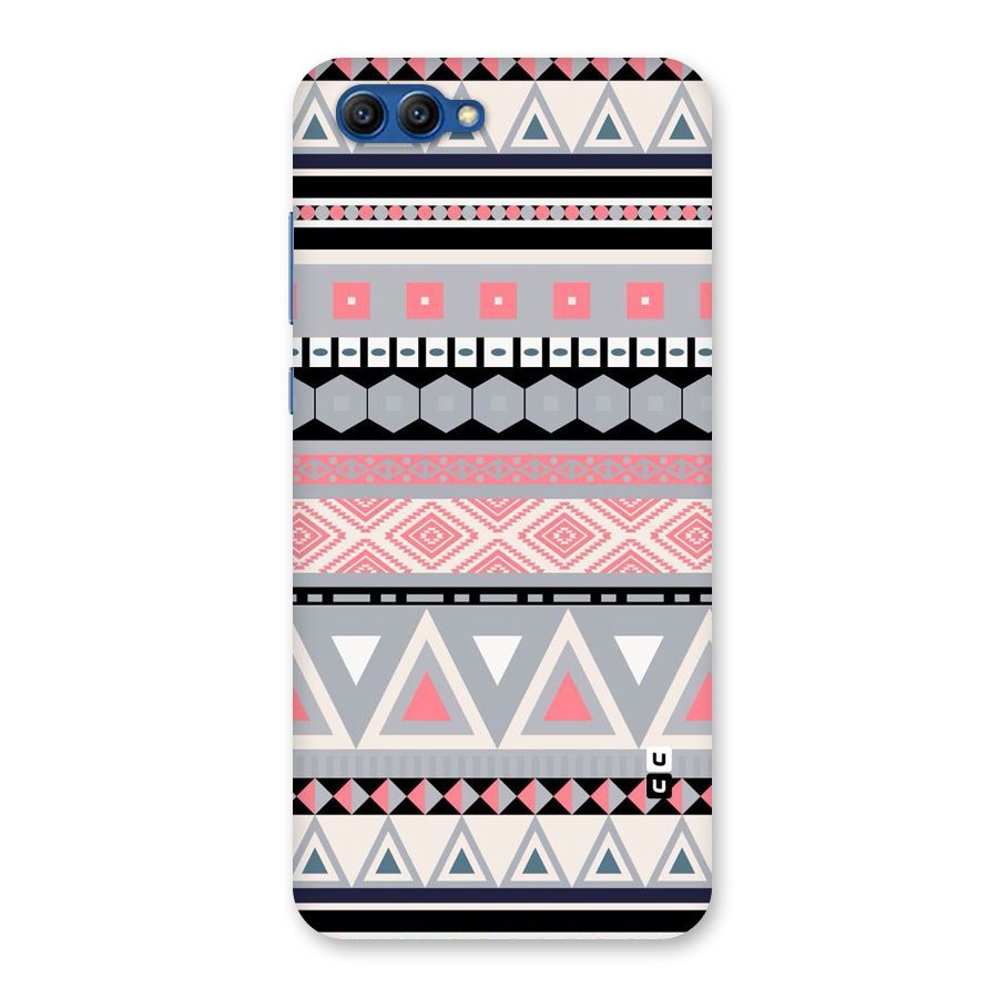 Grey Pink Pattern Back Case for Honor View 10