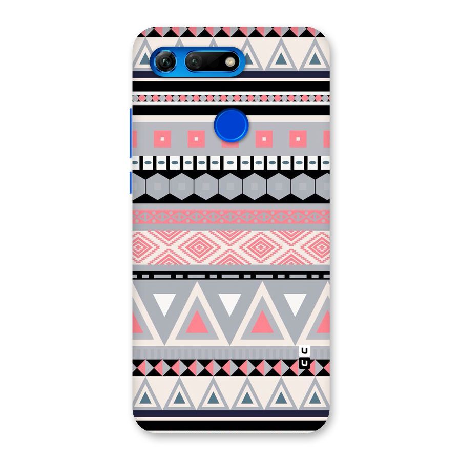 Grey Pink Pattern Back Case for Honor View 20