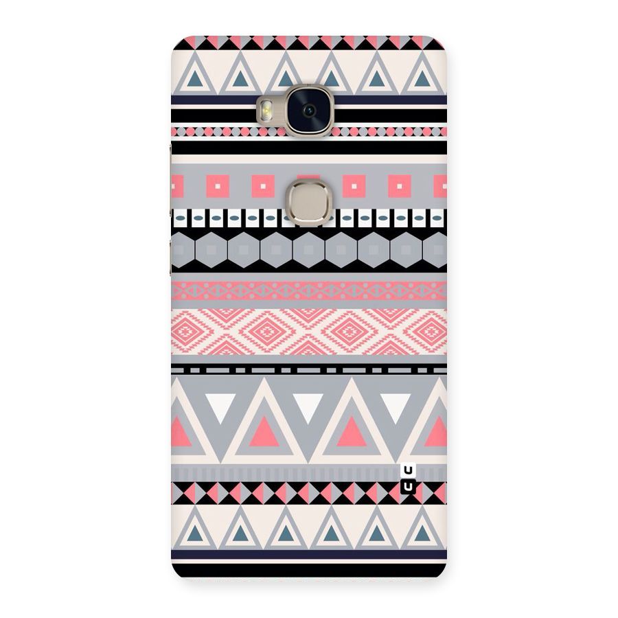 Grey Pink Pattern Back Case for Huawei Honor 5X
