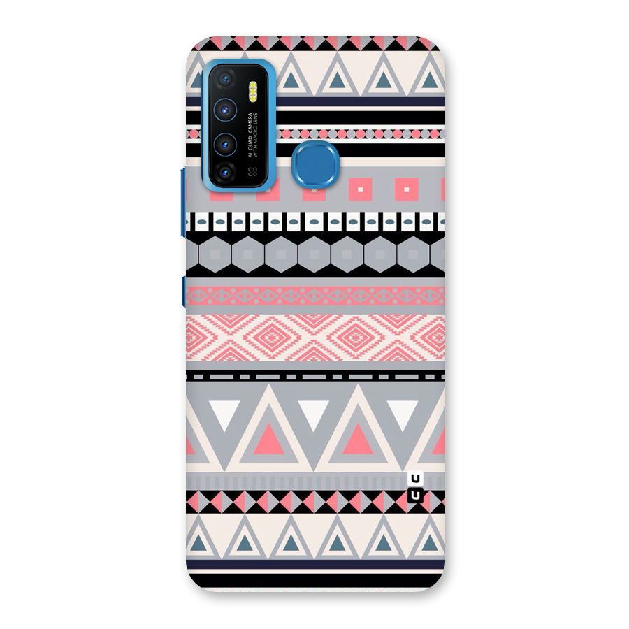 Grey Pink Pattern Back Case for Infinix Hot 9