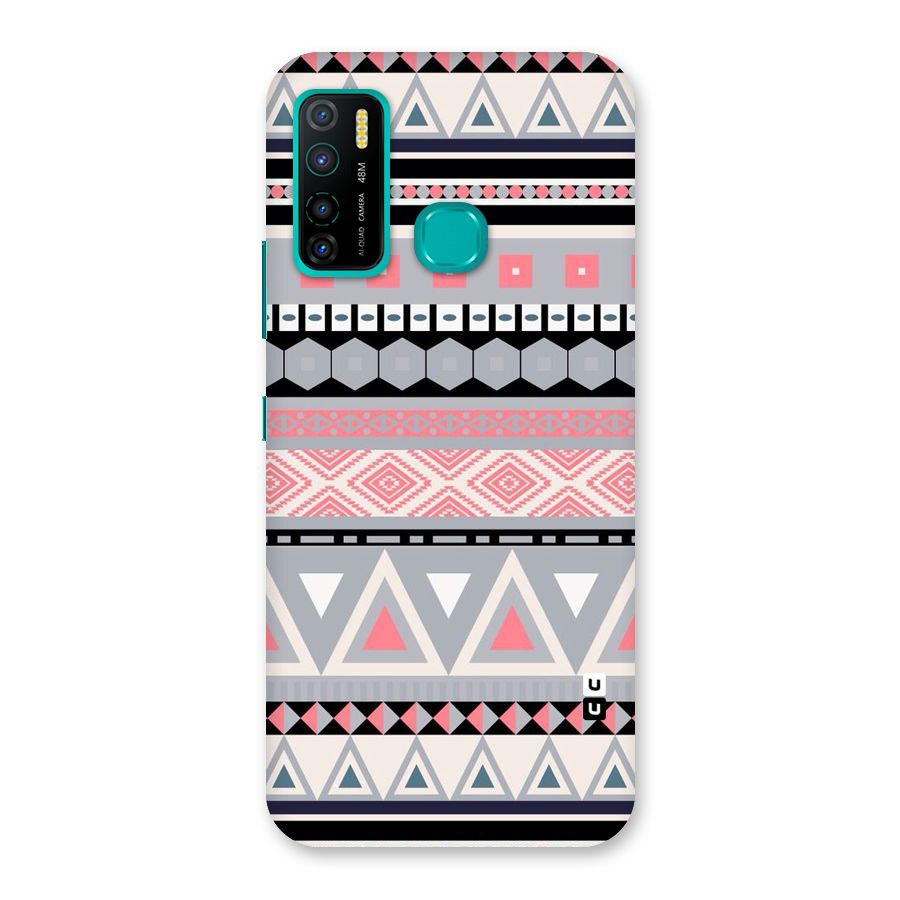 Grey Pink Pattern Back Case for Infinix Hot 9 Pro