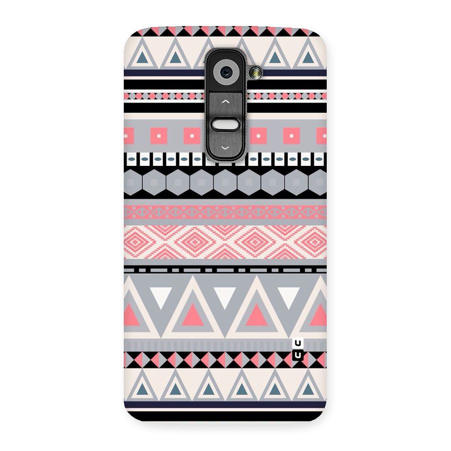 Grey Pink Pattern Back Case for LG G2