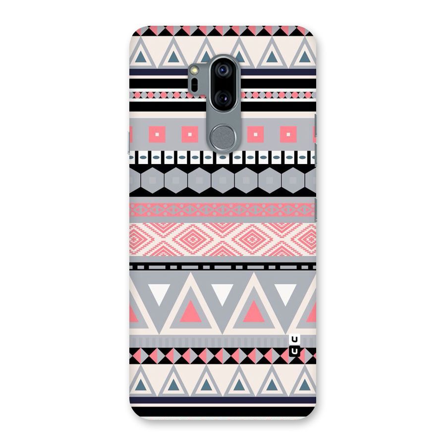 Grey Pink Pattern Back Case for LG G7