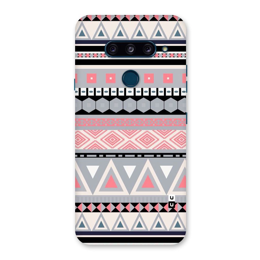 Grey Pink Pattern Back Case for LG  V40 ThinQ