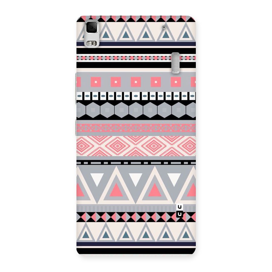 Grey Pink Pattern Back Case for Lenovo K3 Note