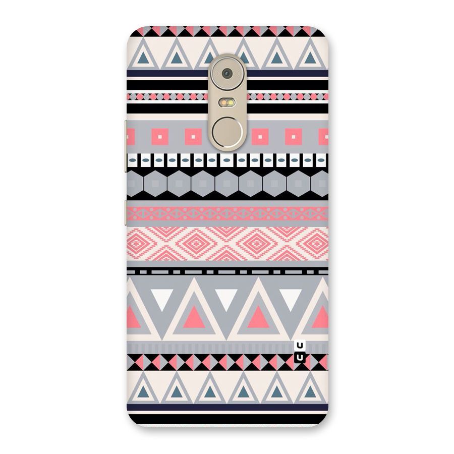 Grey Pink Pattern Back Case for Lenovo K6 Note