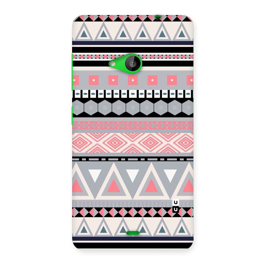 Grey Pink Pattern Back Case for Lumia 535