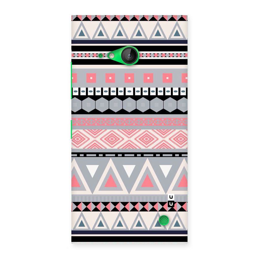 Grey Pink Pattern Back Case for Lumia 730