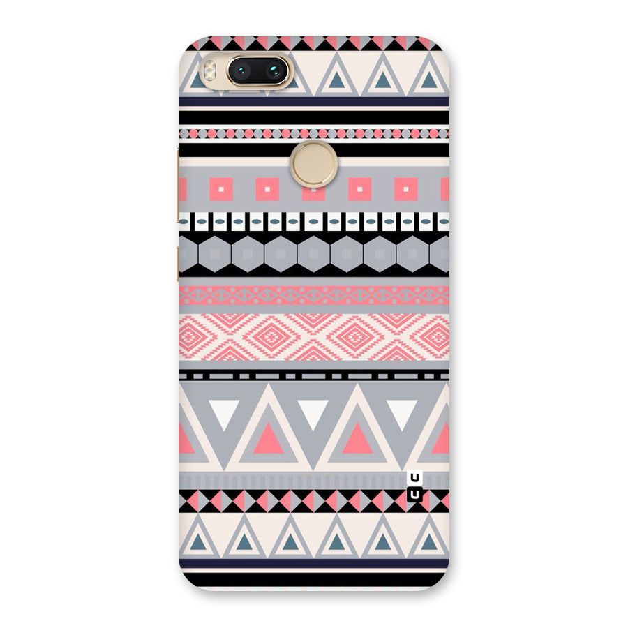 Grey Pink Pattern Back Case for Mi A1