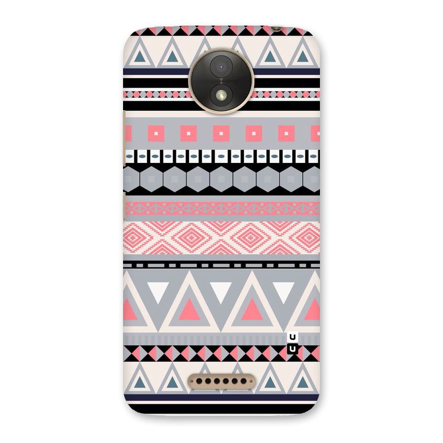 Grey Pink Pattern Back Case for Moto C Plus