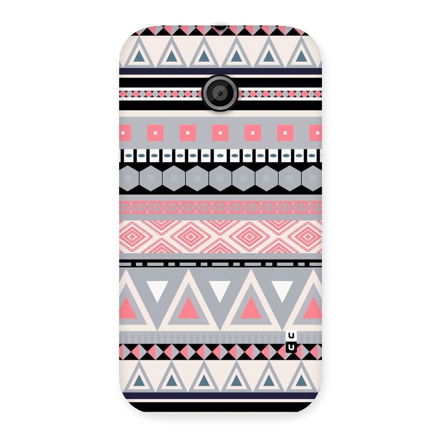 Grey Pink Pattern Back Case for Moto E