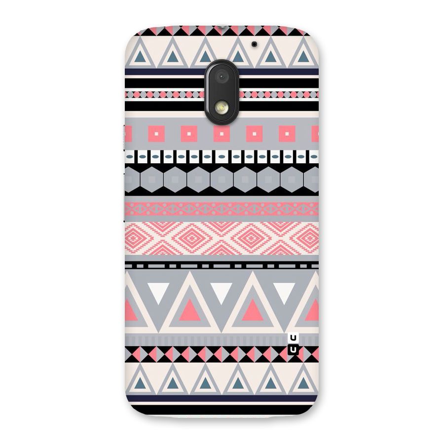 Grey Pink Pattern Back Case for Moto E3 Power