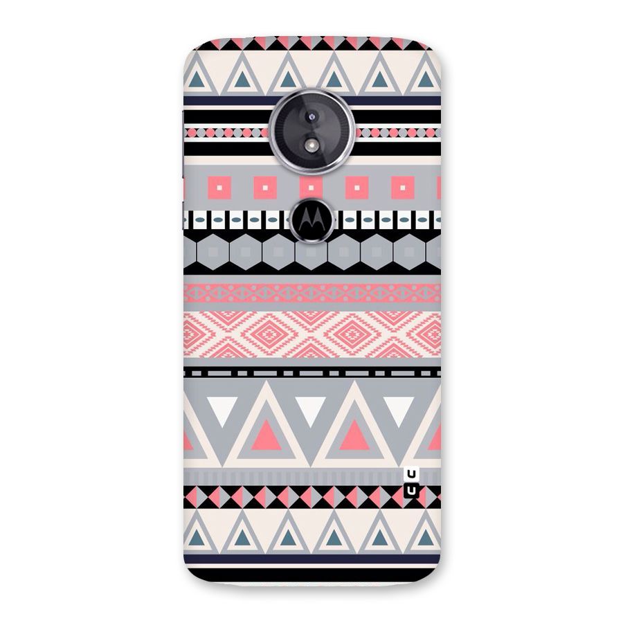 Grey Pink Pattern Back Case for Moto E5