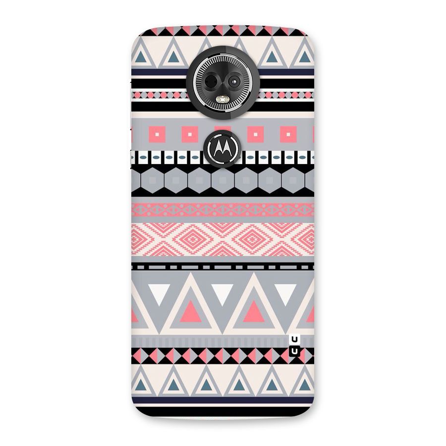 Grey Pink Pattern Back Case for Moto E5 Plus