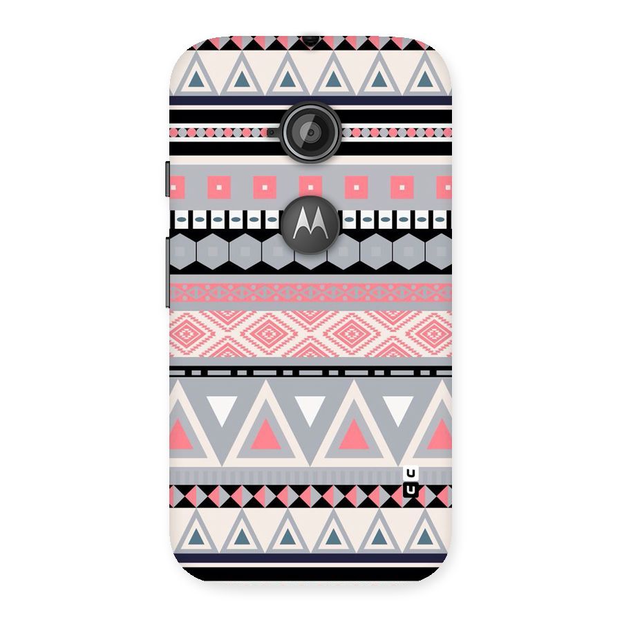 Grey Pink Pattern Back Case for Moto E 2nd Gen