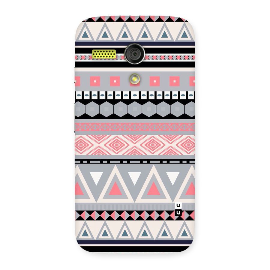Grey Pink Pattern Back Case for Moto G