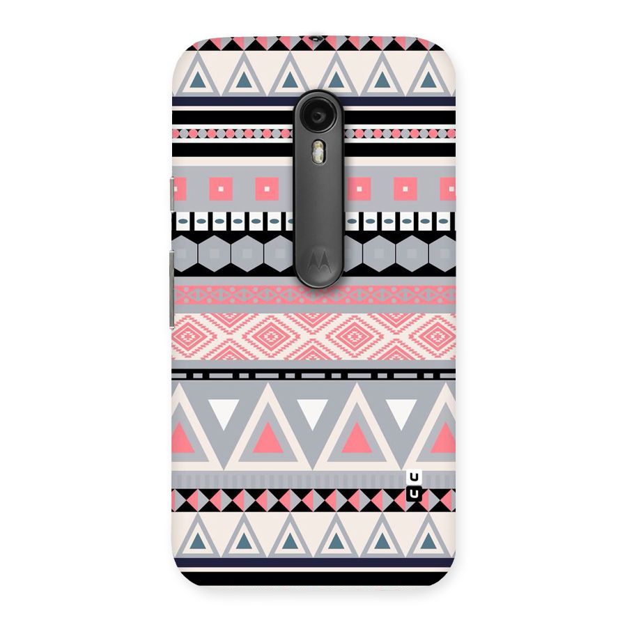 Grey Pink Pattern Back Case for Moto G3