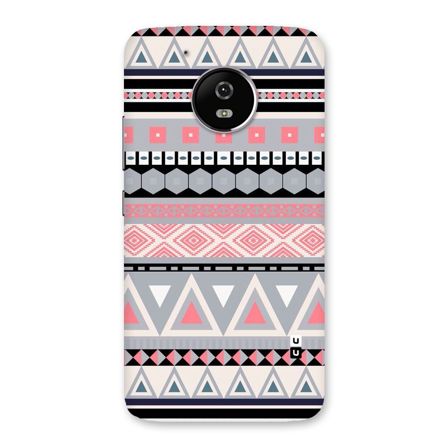 Grey Pink Pattern Back Case for Moto G5