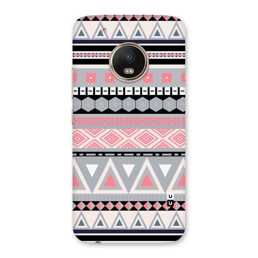Grey Pink Pattern Back Case for Moto G5 Plus