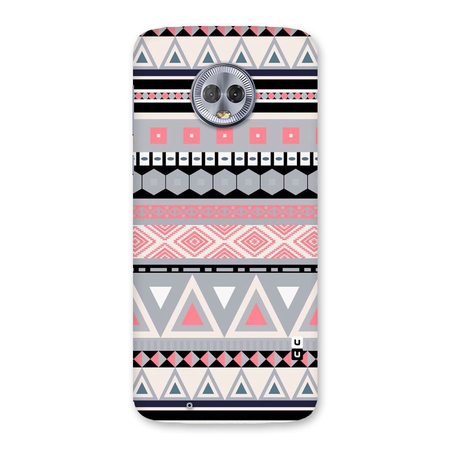 Grey Pink Pattern Back Case for Moto G6
