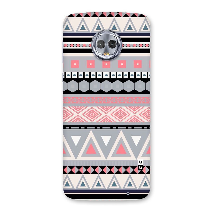 Grey Pink Pattern Back Case for Moto G6 Plus