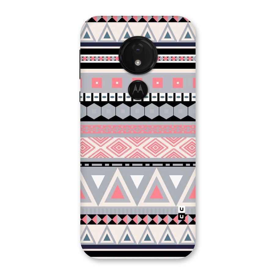 Grey Pink Pattern Back Case for Moto G7 Power