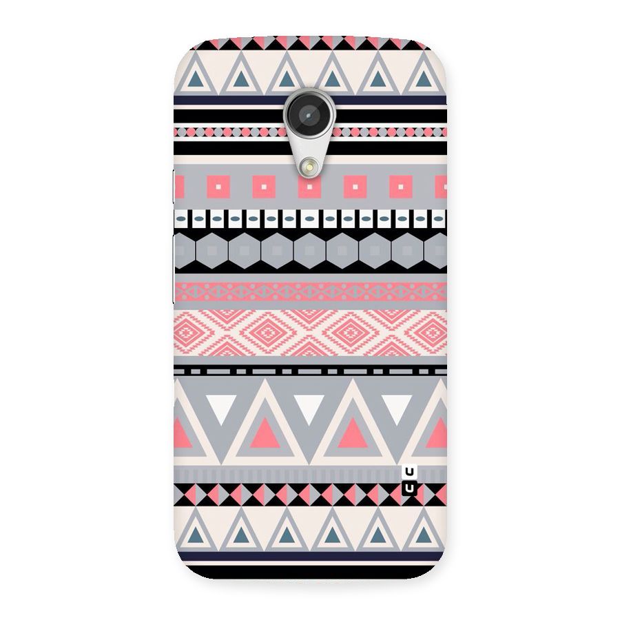 Grey Pink Pattern Back Case for Moto G 2nd Gen