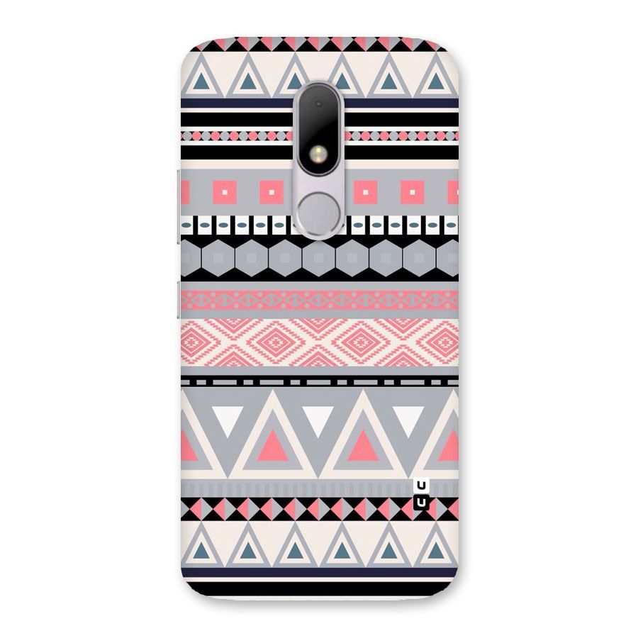 Grey Pink Pattern Back Case for Moto M