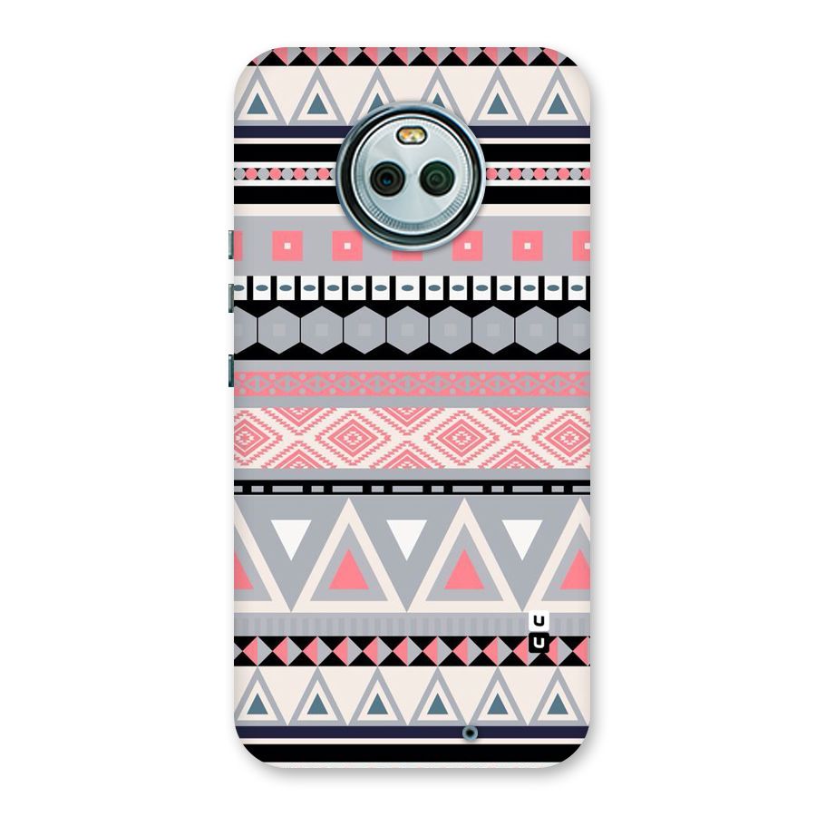 Grey Pink Pattern Back Case for Moto X4
