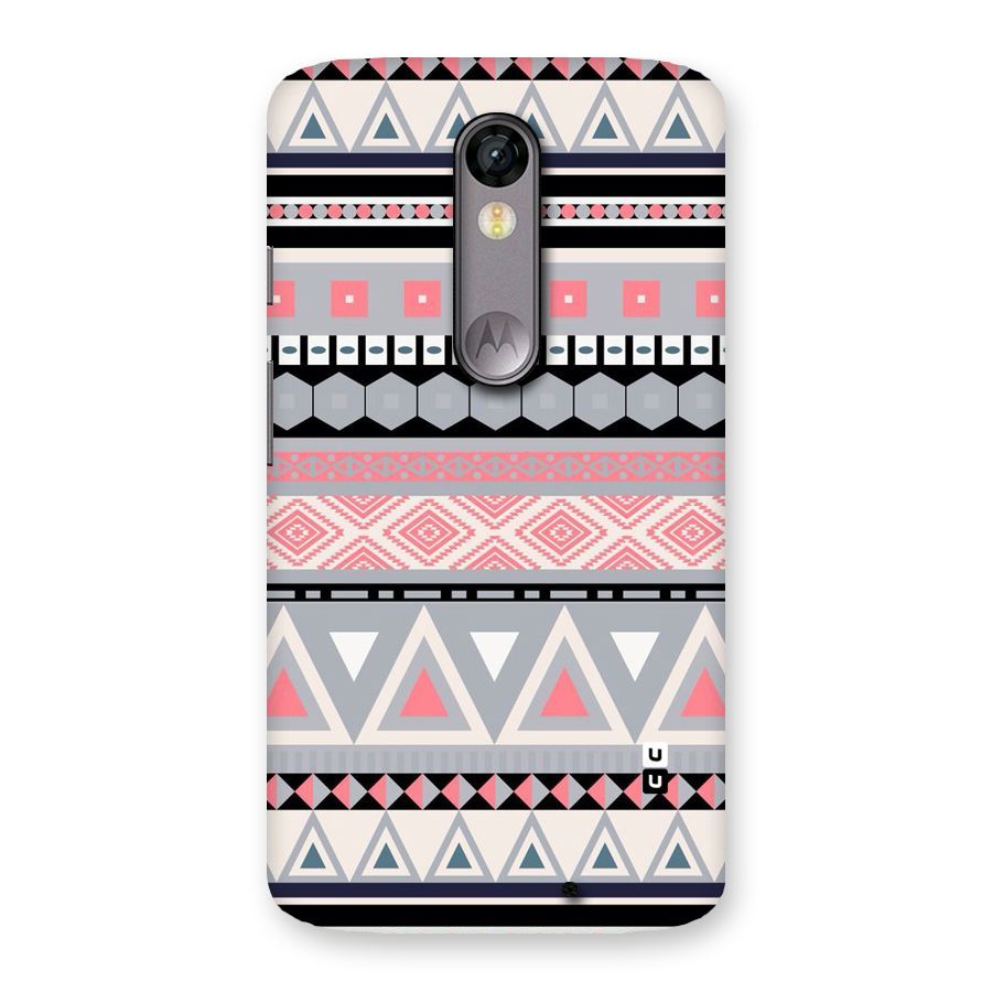 Grey Pink Pattern Back Case for Moto X Force