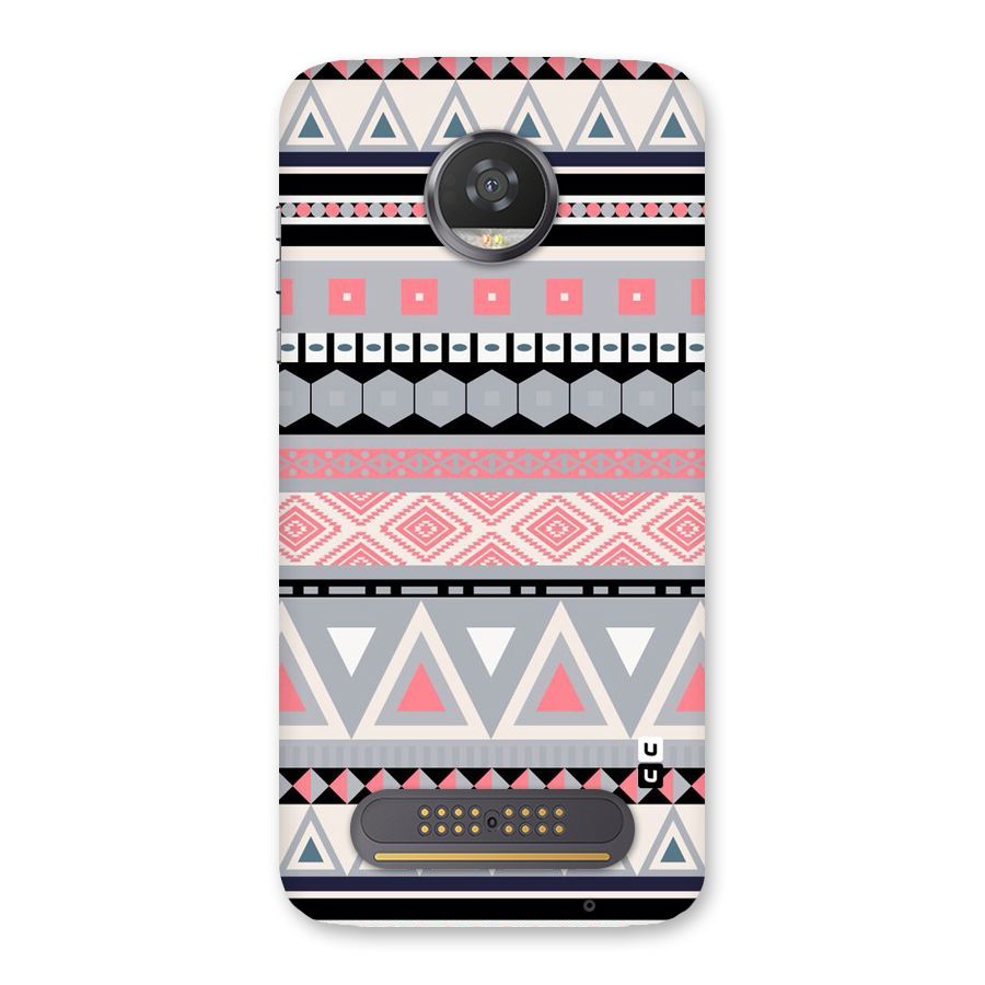 Grey Pink Pattern Back Case for Moto Z2 Play