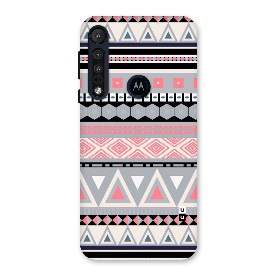 Grey Pink Pattern Back Case for Motorola One Macro