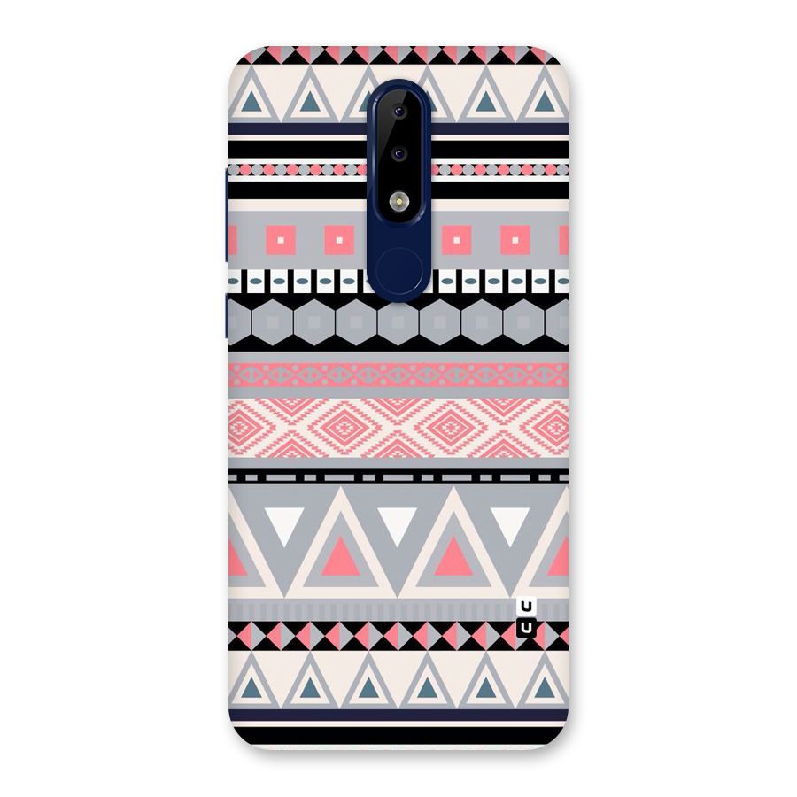 Grey Pink Pattern Back Case for Nokia 5.1 Plus