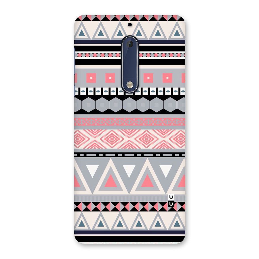 Grey Pink Pattern Back Case for Nokia 5